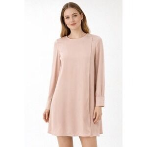BCBGMAXAZRIA Womens Blush Pink Long Sleeve Shift Dress WQR60D79 XXS